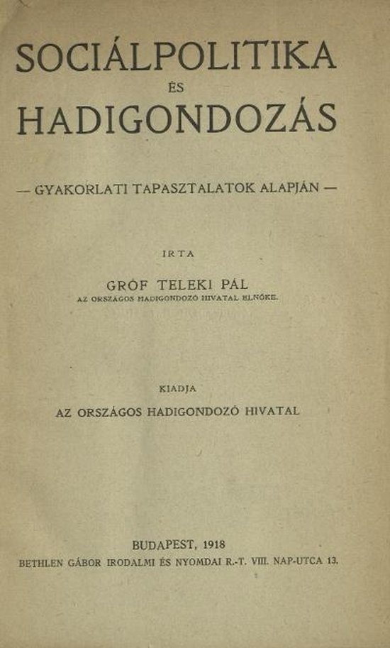 teleki-pal-socialpolitika-es-hadigondozas