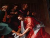 Giovanni Antonio Sogliani:Jesus lavant les pieds à un apôtre