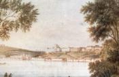 Vízfestmény Margitsziget 1800
