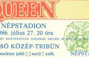 1986 Népstadion Queen koncert jegy