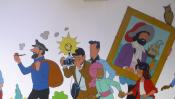 Tintin Brüsszel metró mural