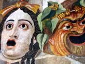 Tragic comic masks roman mosaic